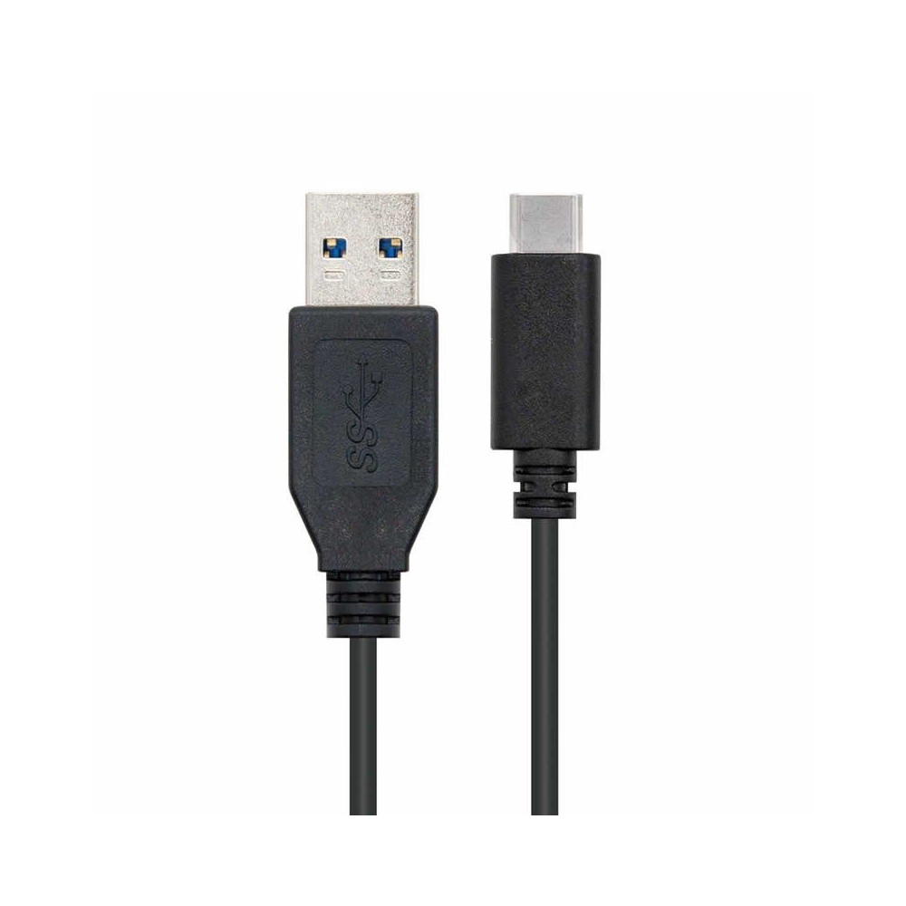 CABLE USB 3.1 NANOCABLE 10.01.4001 - CONECTORES USB TIPO-C/M-A/M - 3A - 1M - NEGRO - Imagen 1