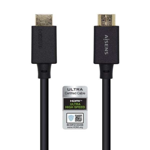 Cable HDMI 2.1 8K Aisens A150-0420/ HDMI Macho - HDMI Macho/ 0.5m/ Certificado/ Negro - Imagen 1