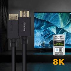 Cable HDMI 2.1 8K Aisens A150-0421/ HDMI Macho - HDMI Macho/ 1m/ Certificado/ Negro - Imagen 4