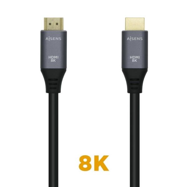 Cable HDMI 2.1 8K Aisens A150-0426/ HDMI Macho - HDMI Macho/ 1m/ Gris Negro - Imagen 1