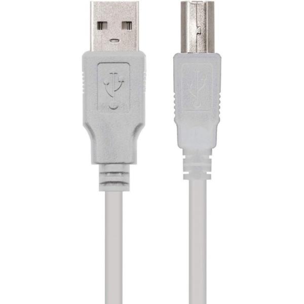 Cable USB 2.0 Impresora Nanocable 10.01.0103/ USB Macho - USB Macho/ 1.8m/ Beige - Imagen 3