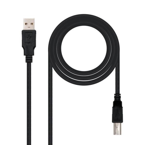 Cable USB 2.0 Impresora Nanocable 10.01.0105-BK/ USB Macho - USB Macho/ 4.5m/ Negro - Imagen 1