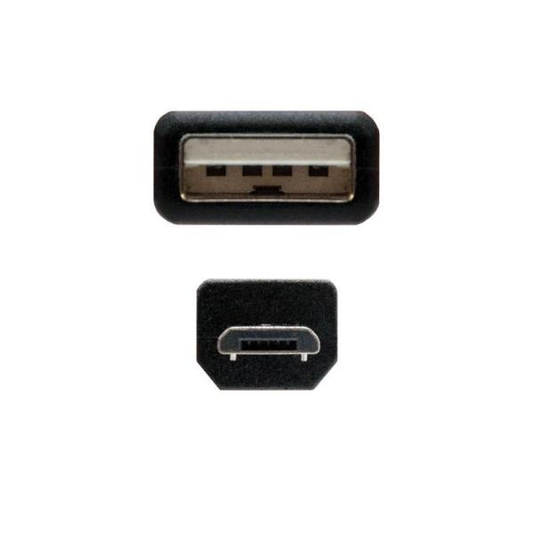 Cable USB 2.0 Nanocable 10.01.0500/ USB Macho - MicroUSB Macho/ 80cm/ Negro - Imagen 3