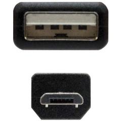 Cable USB 2.0 Nanocable 10.01.0501/ USB Macho - MicroUSB Macho/ 1.8m/ Negro - Imagen 3