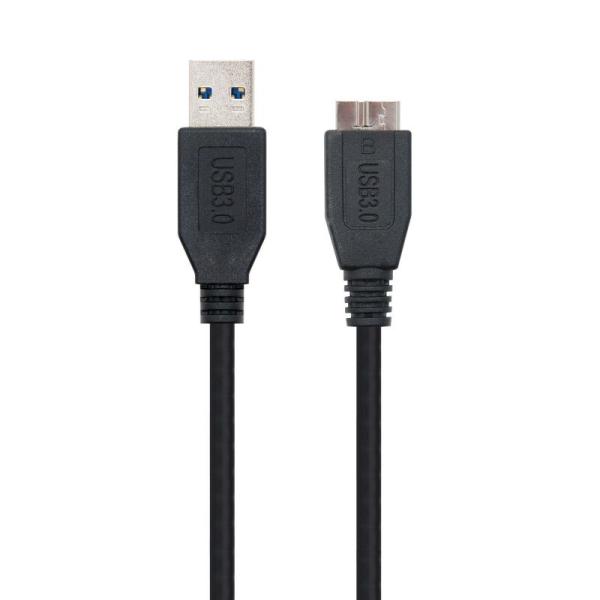 Cable USB 3.0 Nanocable 10.01.1101-BK/ USB Macho - MicroUSB Macho/ 1m/ Negro - Imagen 3