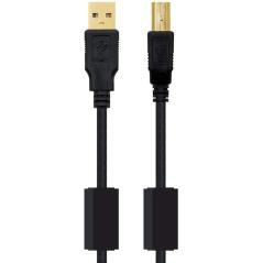 Cable USB 2.0 Impresora Nanocable 10.01.1203/ USB Macho - USB Macho/ 3m/ Negro - Imagen 2