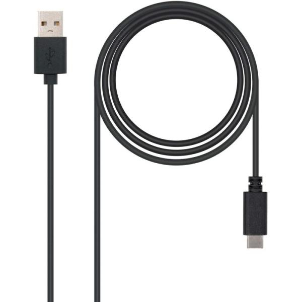 Cable USB 2.0 Nanocable 10.01.2100/ USB Tipo-C Macho - USB Macho/ 0.5m/ Negro - Imagen 2