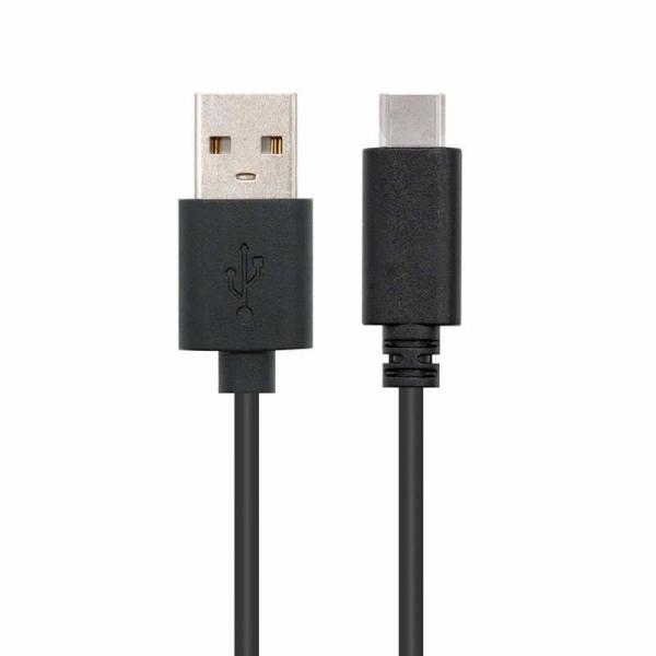 Cable USB 2.0 Nanocable 10.01.2102/ USB Tipo-C Macho - USB Macho/ 2m/ Negro - Imagen 1