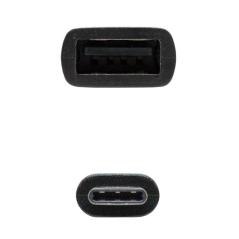 Cable USB 2.0 Nanocable 10.01.2400/ USB Tipo-C Macho - USB Hembra/ 15cm/ Negro - Imagen 2