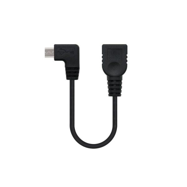 Cable USB 2.0 Nanocable 10.01.3600/ MicroUSB Macho - USB Hembra/ 15cm/ Negro - Imagen 1