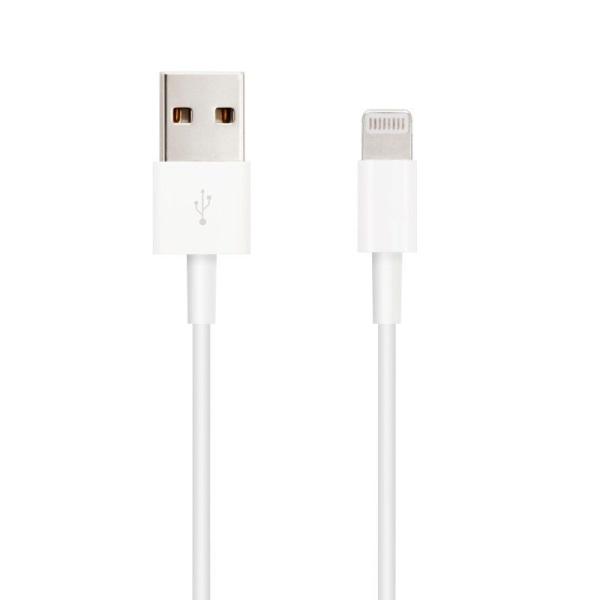 Cable USB 2.0 Lightning Nanocable 10.10.0402/ USB Macho - Lightning Macho/ 2m/ Blanco - Imagen 1