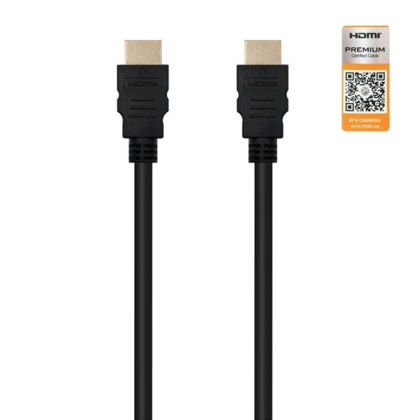 Cable HDMI 2.0 4K Nanocable 10.15.3601/ HDMI Macho - HDMI Macho/ 1m/ Certificado/ Negro - Imagen 2