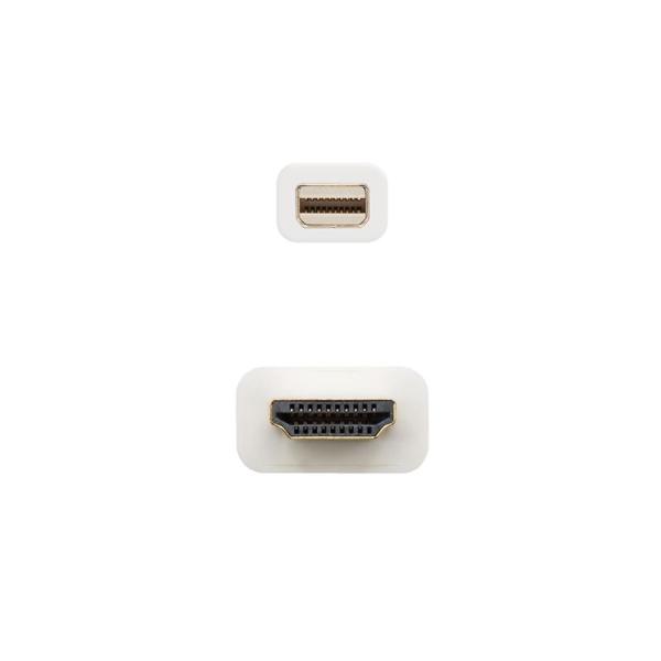 Cable Mini Displayport Nanocable 10.15.4002/ Mini Displayport Macho - HDMI Macho/ 2m/ Blanco - Imagen 2