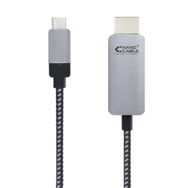 Cable Conversor Nanocable 10.15.5103/ USB Tipo-C Macho - HDMI Macho/ 3m/ Negro - Imagen 1