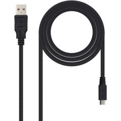 Cable USB 2.0 Nanocable 10.01.0503/ USB Macho - MicroUSB Macho/ 3m/ Negro - Imagen 2