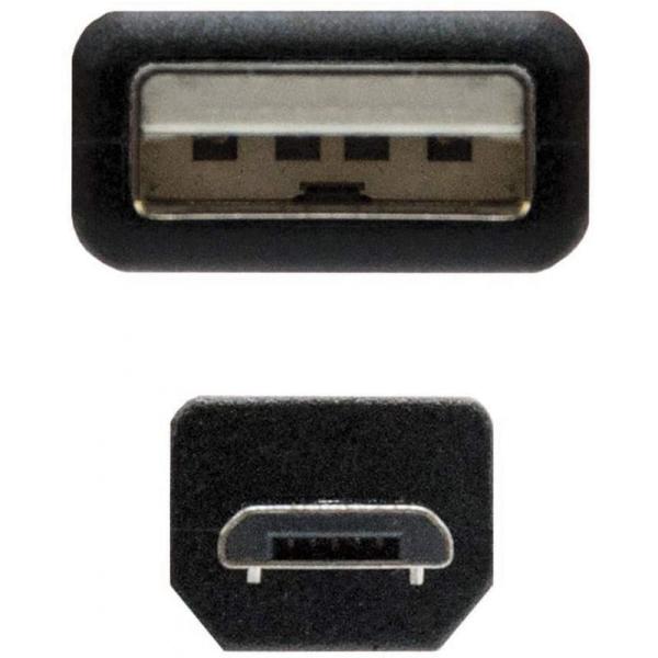 Cable USB 2.0 Nanocable 10.01.0503/ USB Macho - MicroUSB Macho/ 3m/ Negro - Imagen 4