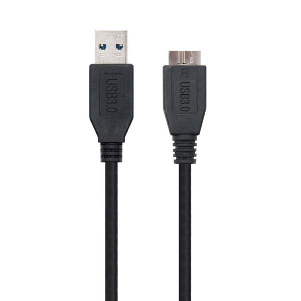 Cable USB 3.0 Nanocable 10.01.1102-BK/ USB Macho - MicroUSB Macho/ 2m/ Negro - Imagen 1