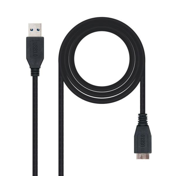 Cable USB 3.0 Nanocable 10.01.1102-BK/ USB Macho - MicroUSB Macho/ 2m/ Negro - Imagen 2