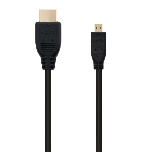 Cable Micro HDMI Nanocable 10.15.3501/ HDMI Macho - Micro HDMI Macho/ 0.8m/ Negro - Imagen 1