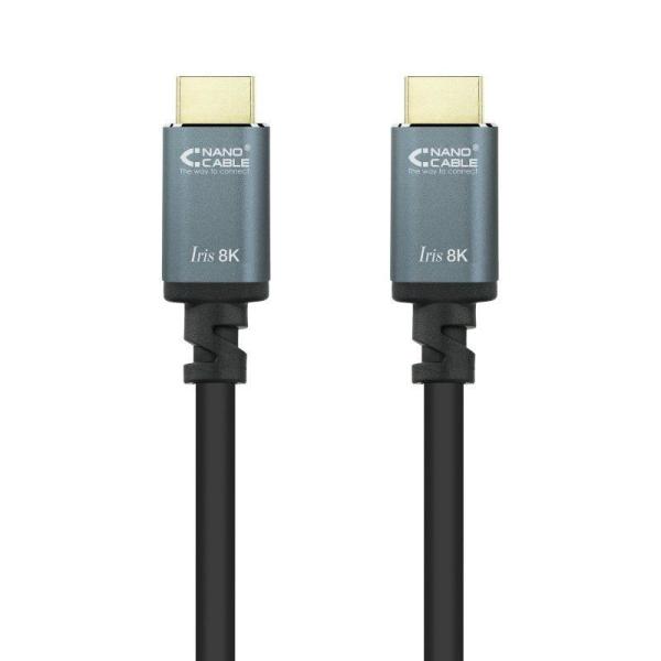 Cable HDMI 2.1 8K Nanocable 10.15.8002/ HDMI Macho - HDMI Macho/ 2m/ Negro - Imagen 1
