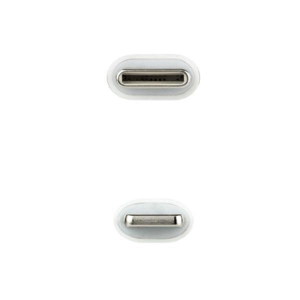 Cable USB 2.0 Tipo-C Lightning Nanocable 10.10.0602/ USB Tipo-C Macho - Lightning Macho/ 2m/ Blanco - Imagen 3
