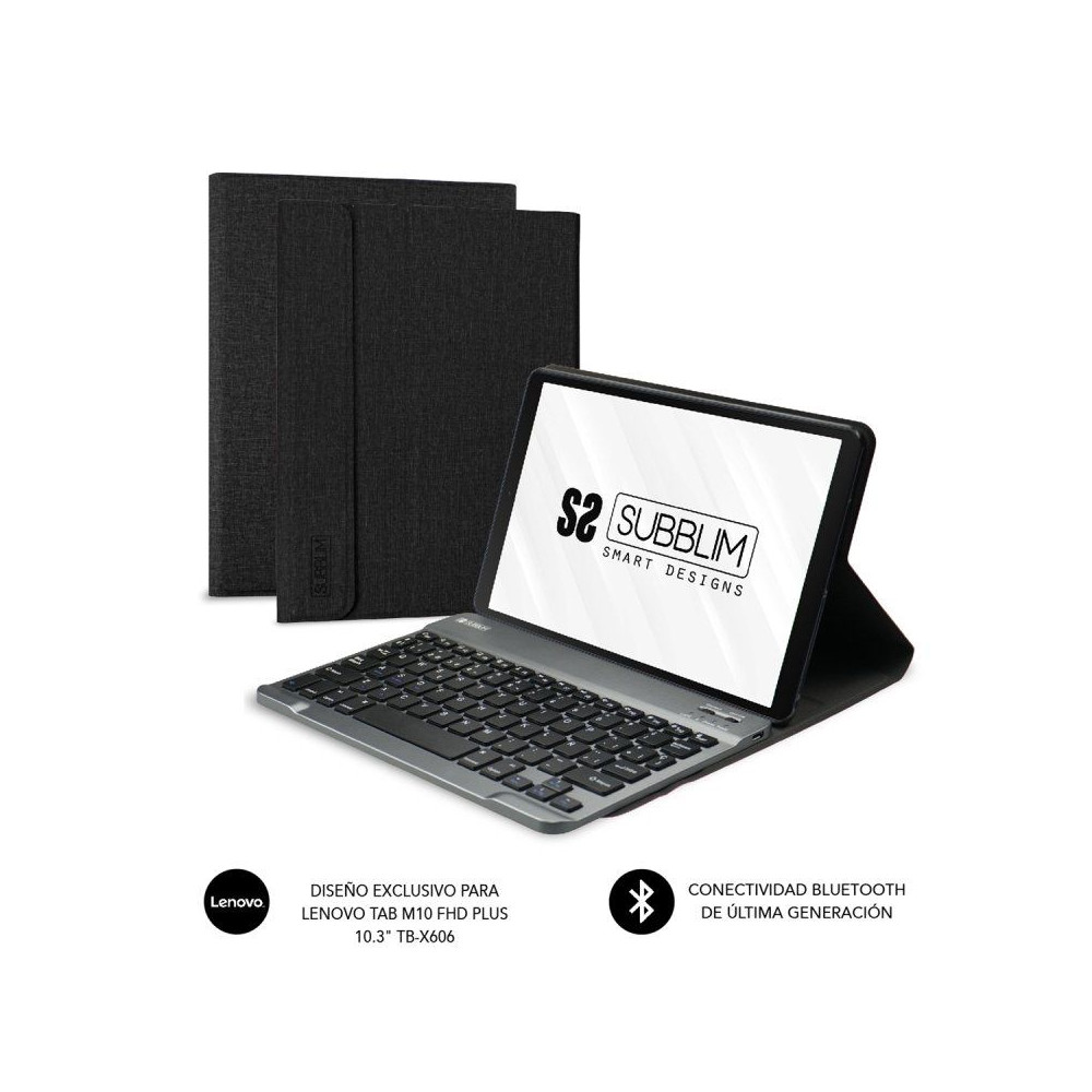 Funda con Teclado Subblim KeyTab Pro BT para Tablet Lenovo Tab M10 FHD Plus de 10.3'/ Negra - Imagen 1