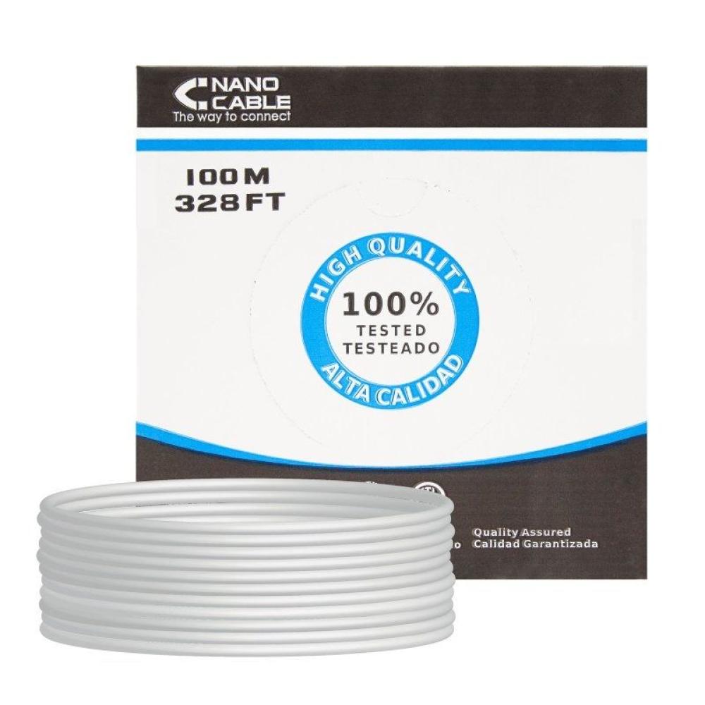 Bobina de Cable RJ45 UTP Nanocable 10.20.0302-FLEX Cat.5e/ 100m/ Gris - Imagen 1