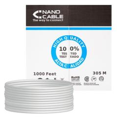 Bobina de Cable RJ45 UTP Nanocable 10.20.0304 Cat.5e/ 305m/ Gris - Imagen 1