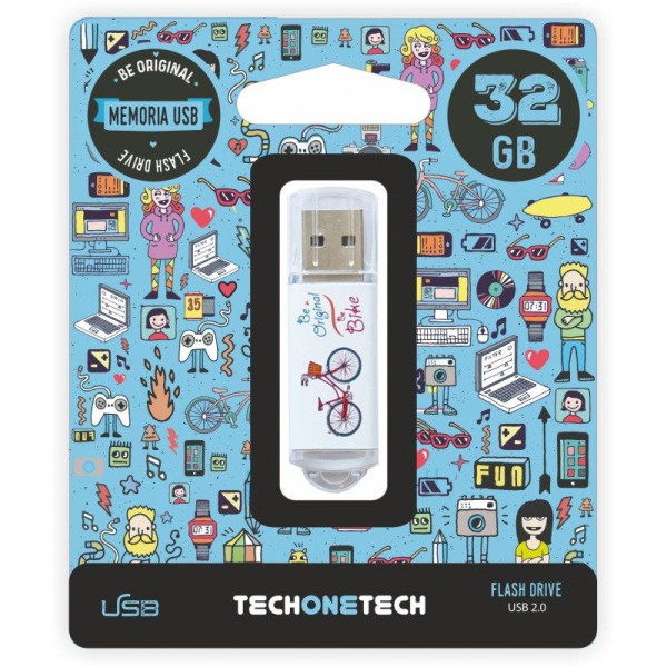 Pendrive 32GB Tech One Tech Be Bike USB 2.0 - Imagen 1