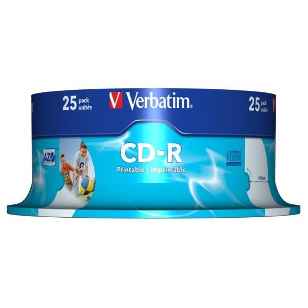 CD-R Verbatim AZO Imprimible 52X/ Tarrina-25uds - Imagen 1