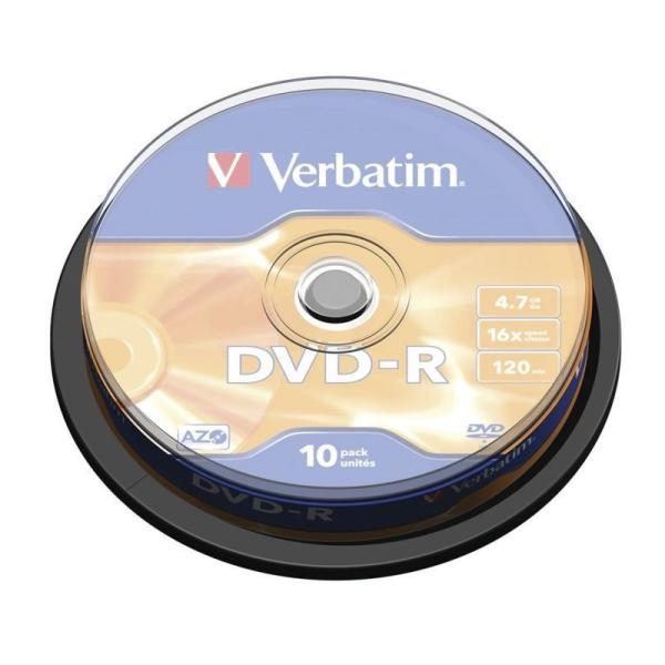 DVD-R Verbatim Advanced AZO 16X/ Tarrina-10uds - Imagen 1