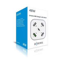 Cargador de Pared Aisens ASCH-5PQC-W/ 1xUSB Tipo-C/ 4x USB/ 48W - Imagen 5