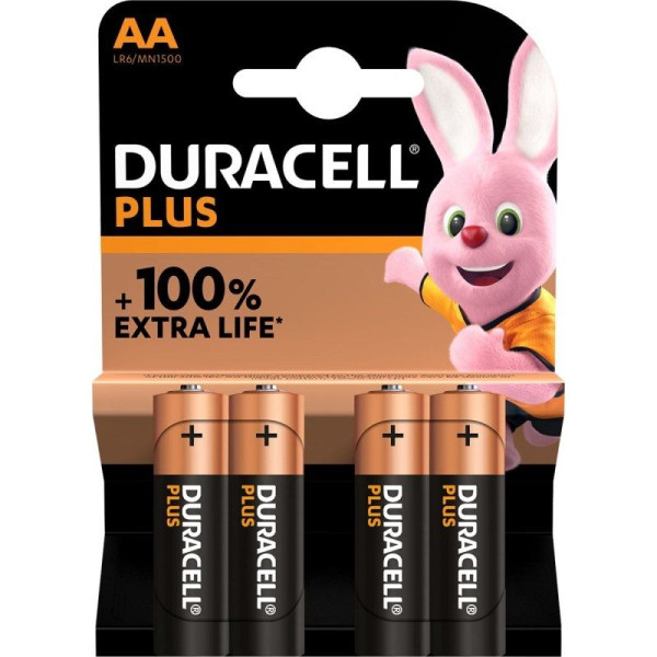 Pack de 4 Pilas AA Duracell Plus Extra Life LR6/ 1.5V/ Alcalinas - Imagen 1