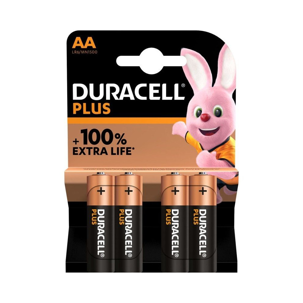 Pack de 4 Pilas AA Duracell Plus Extra Life LR6/ 1.5V/ Alcalinas - Imagen 1