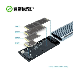 Caja Externa para Disco SSD M.2 NVMe TooQ TQE-2221G/ USB 3.1 Gen2/ Sin tornillos - Imagen 3
