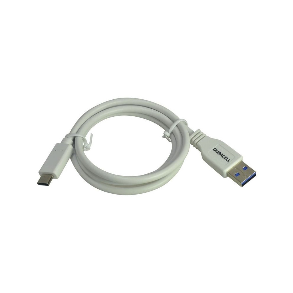 Cable USB Tipo-C Duracell USB5031W/ USB Tipo-C Macho - USB Macho/ 1m/ Blanco - Imagen 1