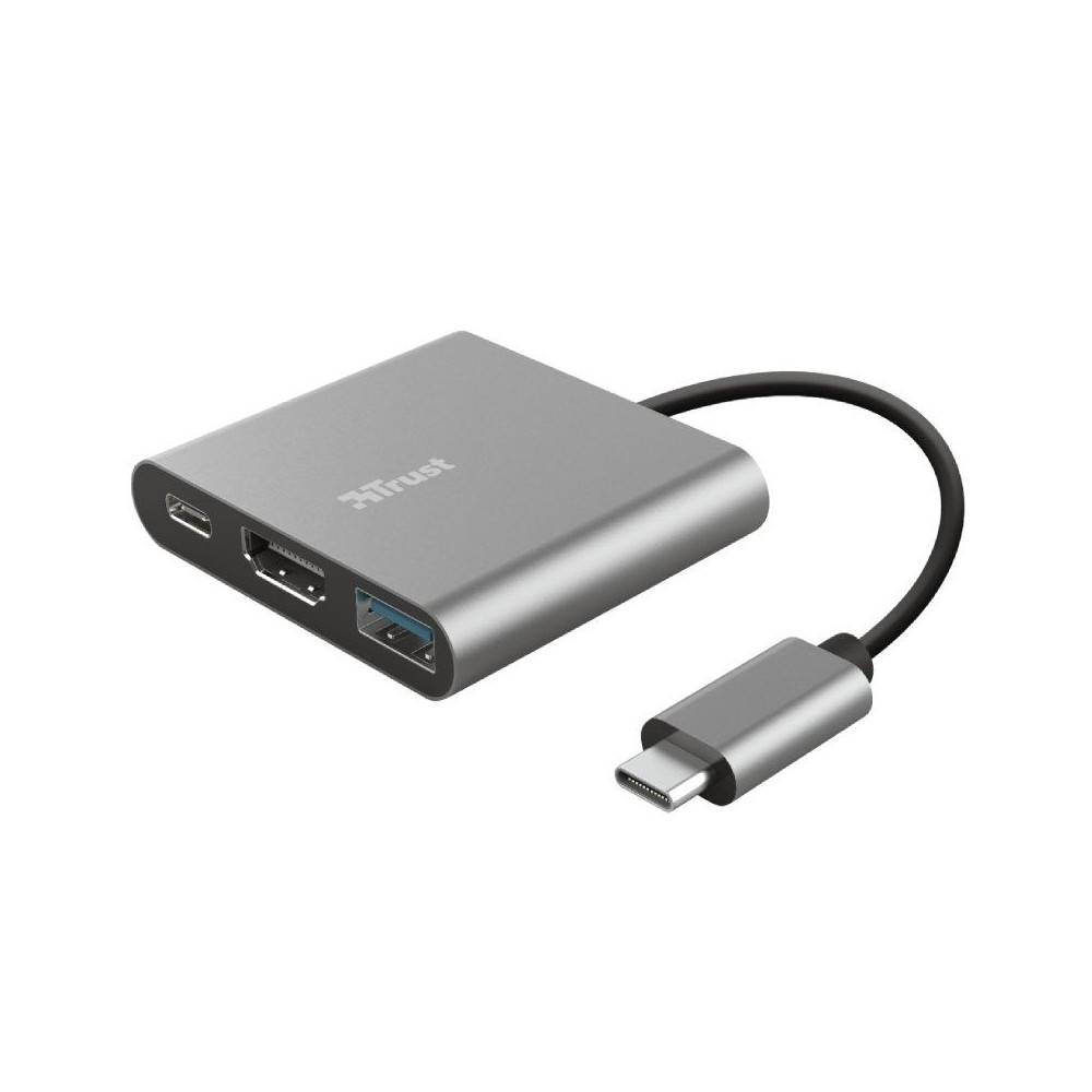 Adaptador Trust Dalyx 3 IN 1/ USB Tipo-C Macho - HDMI Hembra/ USB 3.1 / USB Tipo-C - Imagen 1