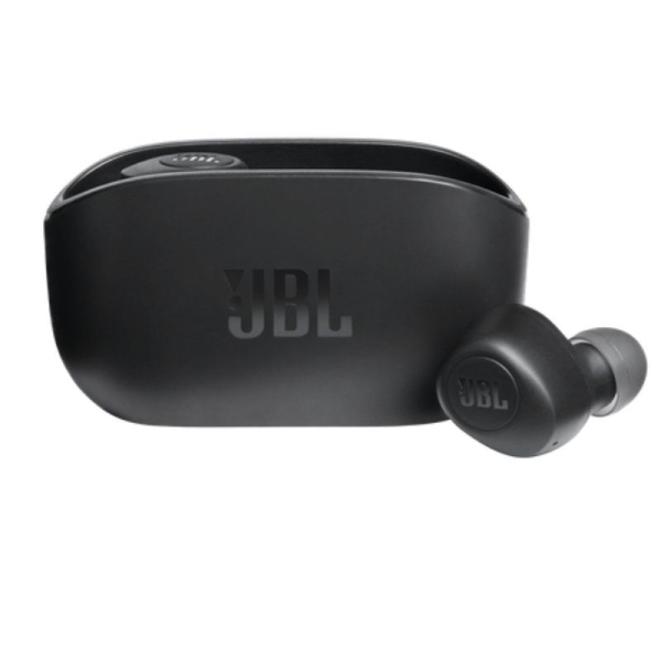 Auriculares Bluetooth JBL Wave 100TWS con estuche de carga/ Autonomía 5h/ Negros - Imagen 1