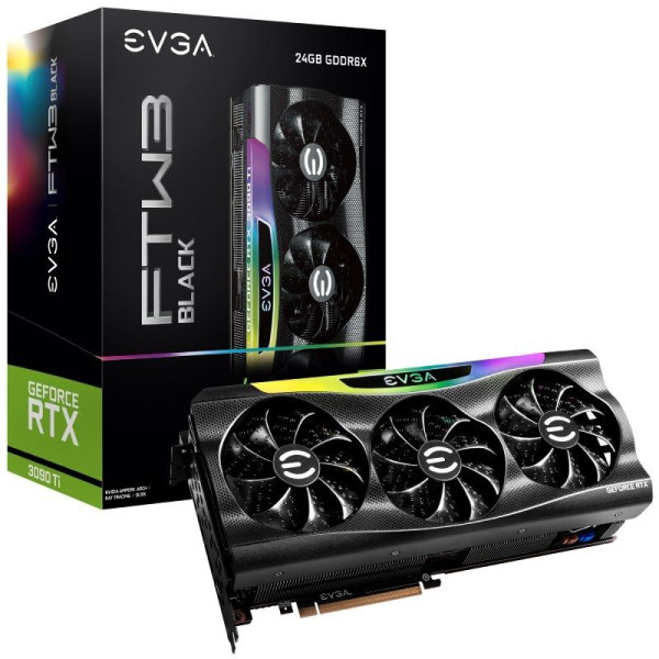 Tarjeta Gráfica EVGA GeForce RTX 3090 Ti FTW3 BLACK GAMING/ 24GB GDDR6X - Imagen 1