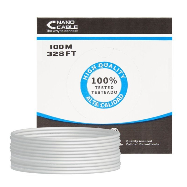 Bobina de Cable RJ45 FTP Nanocable 10.20.0702-FLEX Cat.5e/ 100m/ Gris - Imagen 1