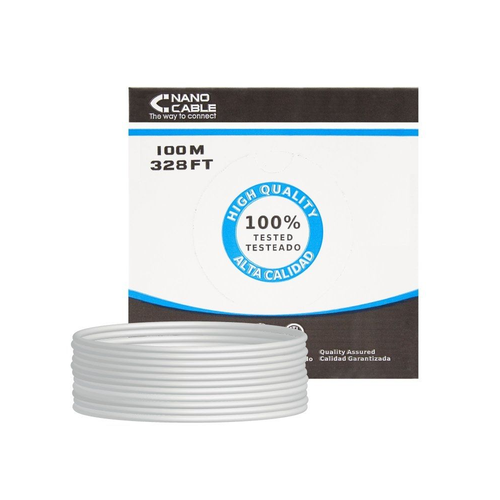 Bobina de Cable RJ45 FTP Nanocable 10.20.0702-FLEX Cat.5e/ 100m/ Gris - Imagen 1