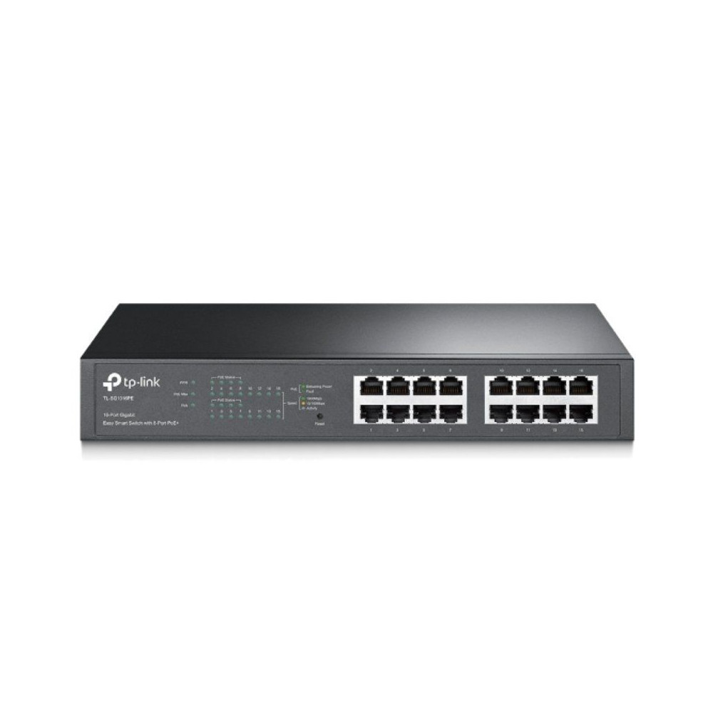 SWITCH EASY SMART TP-LINK TL-SG1016PE - 16 PUERTOS GIGABIT - 8 PUERTOS POE+ - ESCRITORIO/RACK - COMPATIBLE CON DISPOSITIVOS IEEE