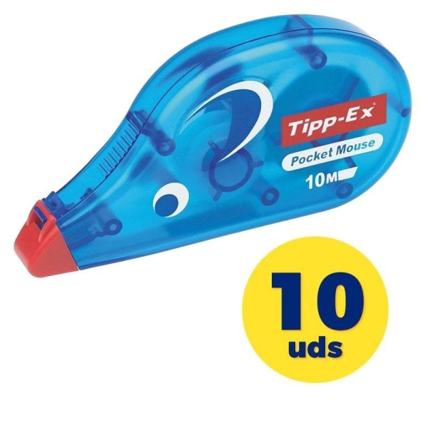 Caja de Correctores de Escritura en Cinta Bic Tipp-Ex Pocket Mouse/ 4.2mm x 10m/ 10 unidades - Imagen 1