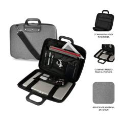 Maletín Subblim EVA Laptop Bag PL para Portátiles hasta 15.6'/ Cinta para Trolley/ Gris - Imagen 2