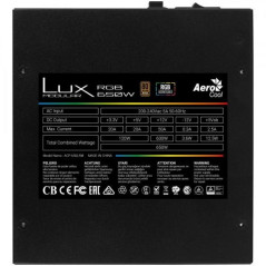Fuente de Alimentación Aerocool LUX RGB 650M/ 650W/ Ventilador 12cm/ 80 Plus Bronze - Imagen 3