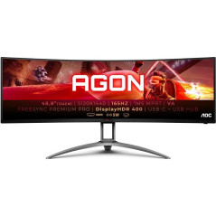 Monitor Gaming Ultrapanorámico Curvo AOC Agon AG493UCX2 48.8'/ DQHD/ 1ms/ 165Hz/ VA/ Multimedia/ Negro - Imagen 1