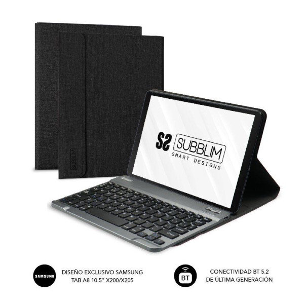 Funda con Teclado Subblim KeyTab Pro BT para Tablets Samsung Galaxy A8 X200/205/ Negra - Imagen 1