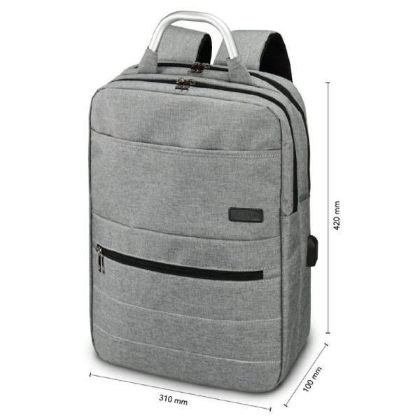 Mochila Subblim Elite Airpadding Backpack para Portátiles hasta 15.6'/ Puerto USB/ Gris - Imagen 2