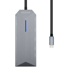 Hub USB 3.0 Tipo-C Aisens ASUC-9P001-GR/ 1 HDMI/ 3 Puertos USB 3.0/ 1 RJ45/ 1 Audio/ 1 Lector Tarjetas / Gris - Imagen 2