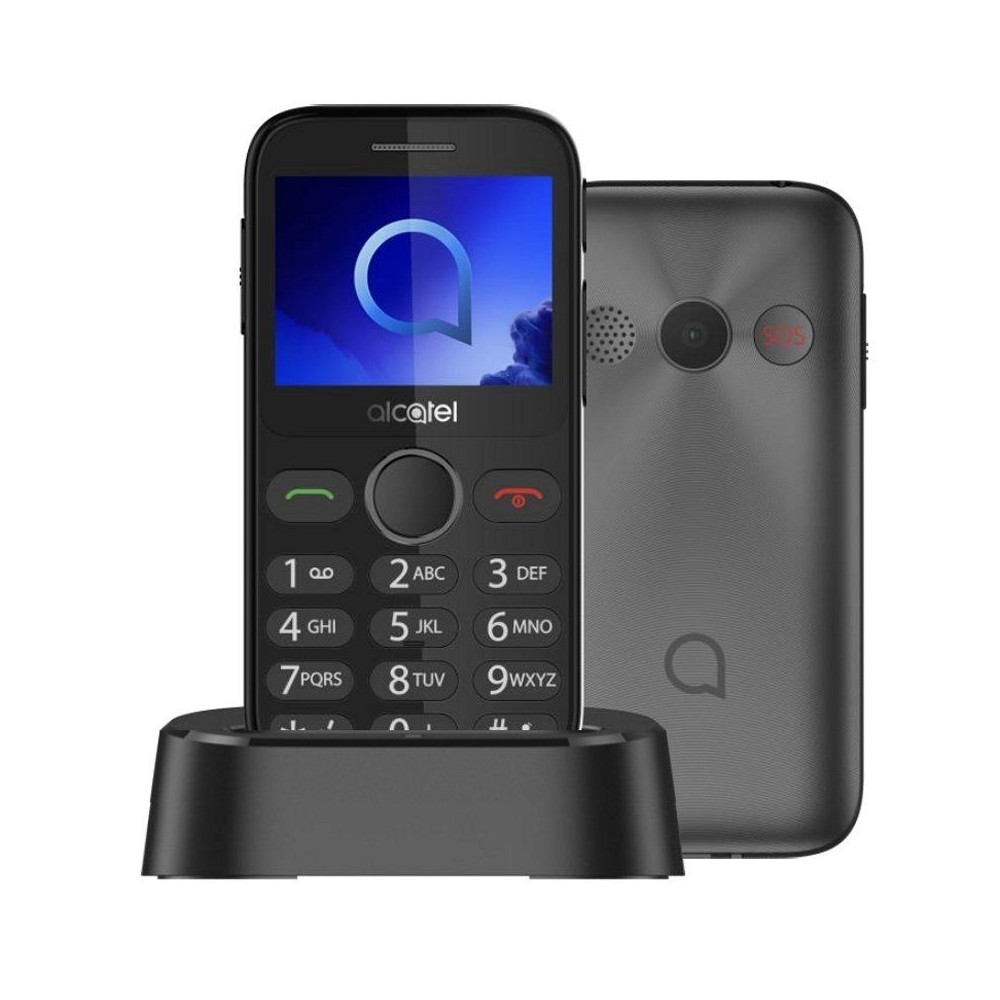 Teléfono Móvil Alcatel 2020X para Personas Mayores/ Gris Metal - Imagen 1